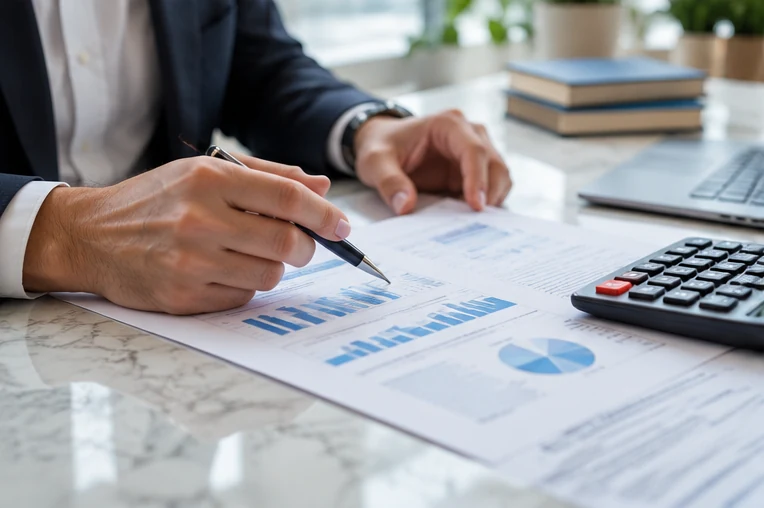 Photorealistic illustration relating to bookkeeping