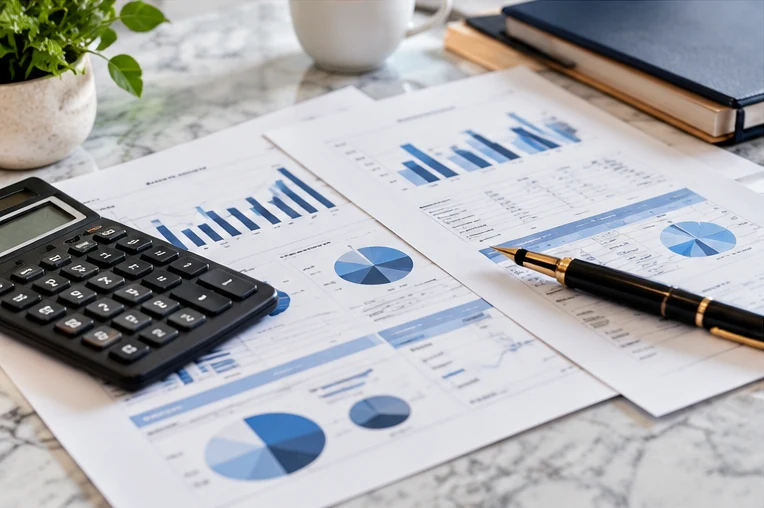 Illustrative financial reports and calculator